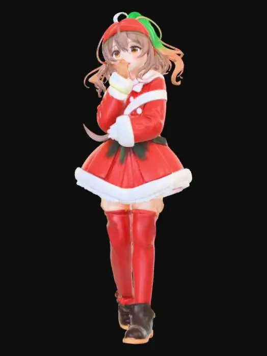 3D model for High detail, Female Anime Figure, wrapped in christmas ribbon as clothes, #Christmas2025#