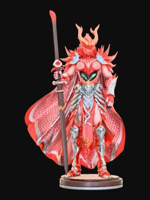 3D model for High detail, legendary, anime, extravagant, wall art decoration.