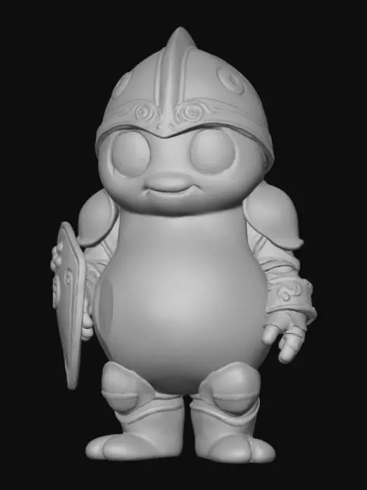 3D model for Fantasy, anime, round slime, wearing detailed armor