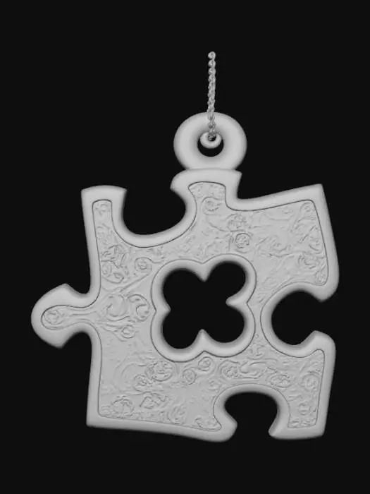3D model for High Detail, pendant charm, The missing piece, no chain