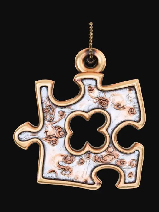 3D model for High Detail, pendant charm, The missing piece, no chain