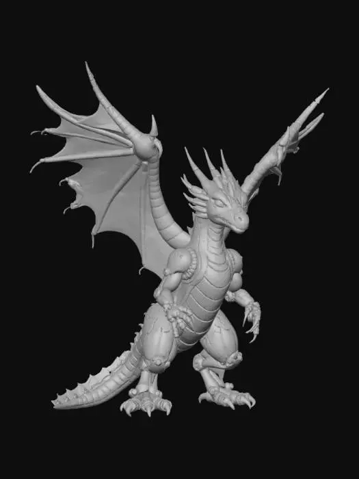 3D model for High detail, Anime, mecha dragon