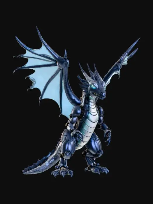 3D model for High detail, Anime, mecha dragon