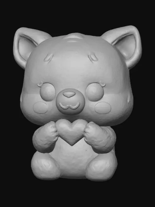3D model for Simple, smooth surface, Contemplation kawaii animal.