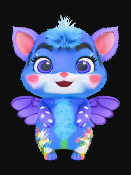 3D model for High Detailed, Fantasy, Boop creature, standing on a landscape base.