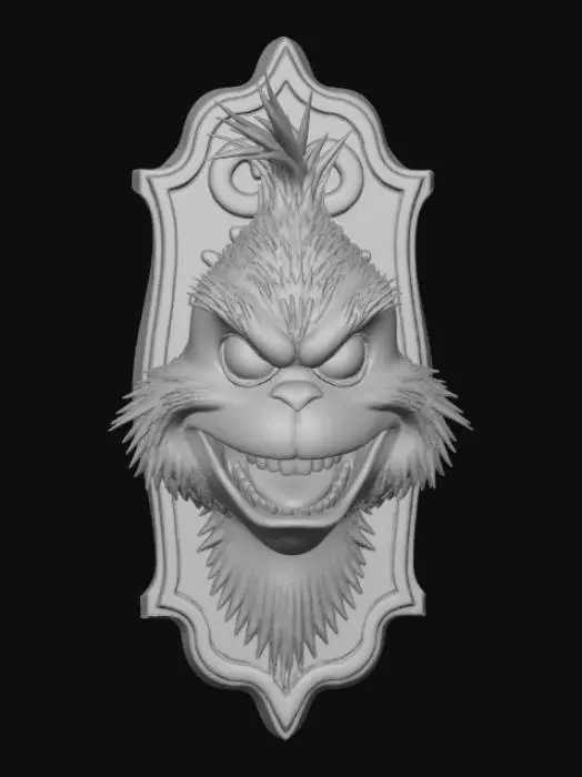 3D model for High detail, wall decor, Mounted Grinch head
