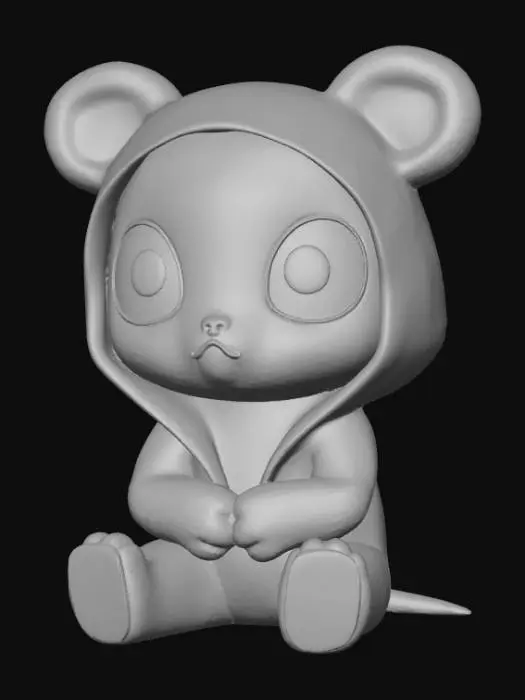 3D model for Smooth, low detail, Chibi Horror Icon sitting, smooth detail