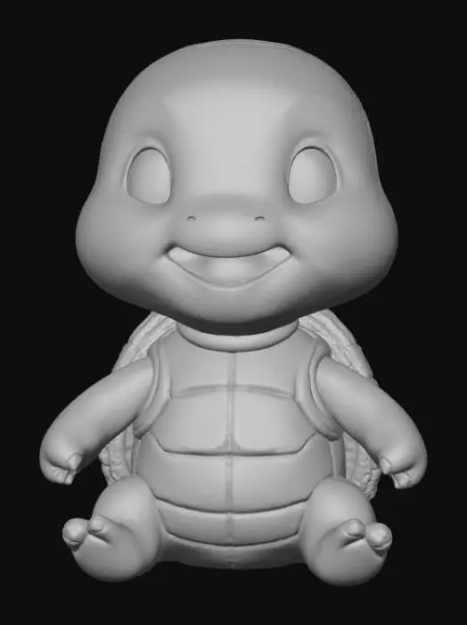 3D model for Smooth, low detail, Chibi Turtle sitting, smooth detail