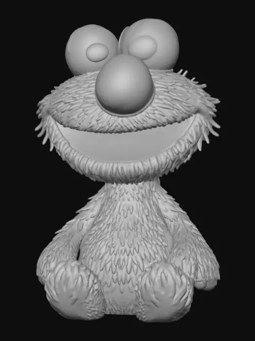 3D model for Smooth, low detail, Chibi Elmo sitting, smooth detail