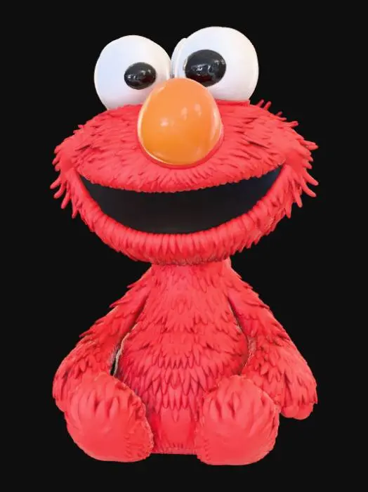 3D model for Smooth, low detail, Chibi Elmo sitting, smooth detail