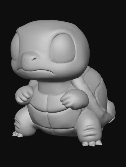 3D model for Smooth, low detail, Chibi Turtle sitting, smooth detail