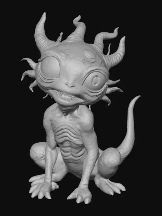 3D model for High deatil, abstract, helpless life form, monster