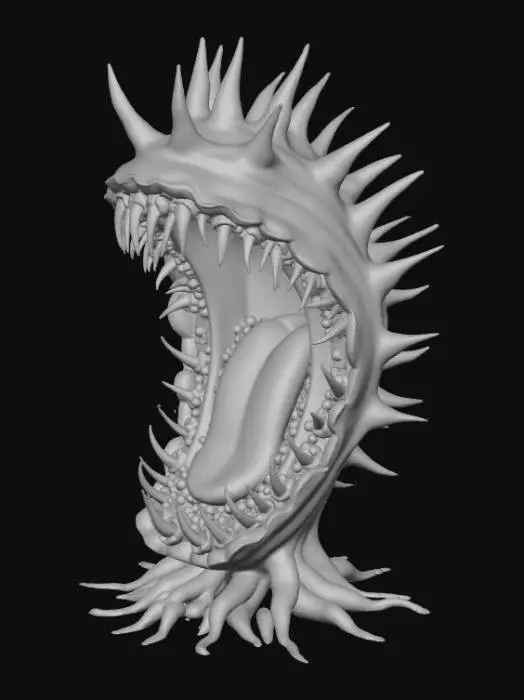 3D model for Abstract detail, massive, man-eatting plant