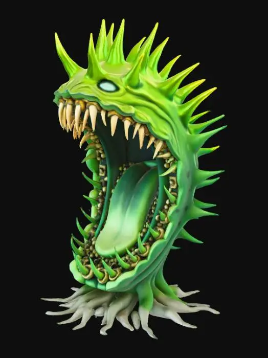 3D model for Abstract detail, massive, man-eatting plant