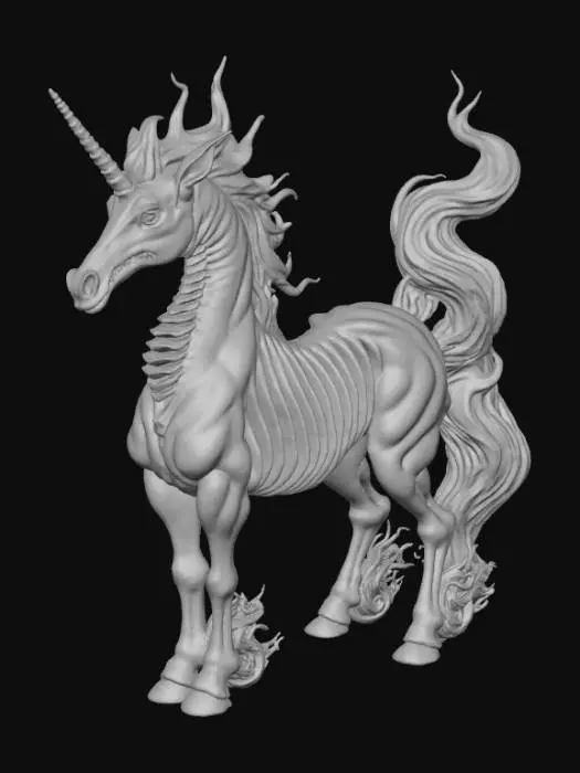 3D model for Abstract detail, massive, demon unicorn
