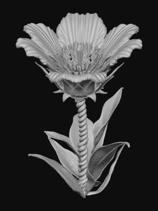 3D model for Abstract detail, massive, man-eatting flower