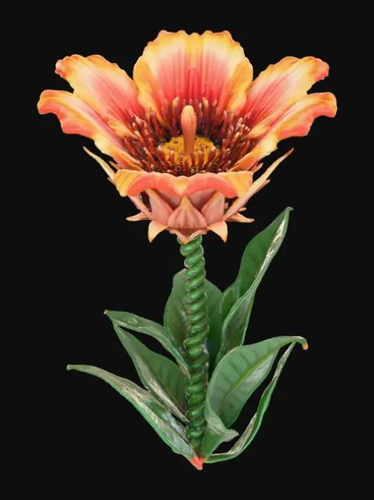 3D model for Abstract detail, massive, man-eatting flower