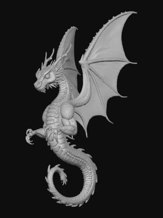 3D model for High detail, abstract, dragon, with high detail, abstract, designed skin