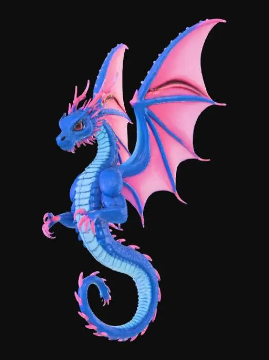 3D model for High detail, abstract, dragon, with high detail, abstract, designed skin