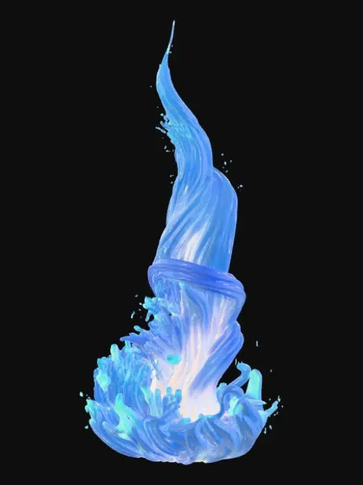 3D model for High detail, abstract spire, designed like a magical flow, spewing out of the base.