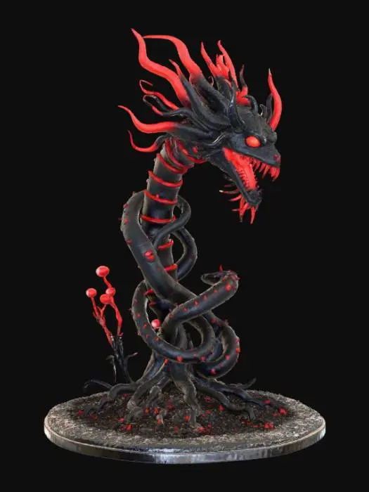 3D model for High detail, violent, demon plant