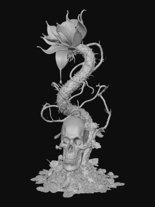 3D model for High detail, violent, demon plant