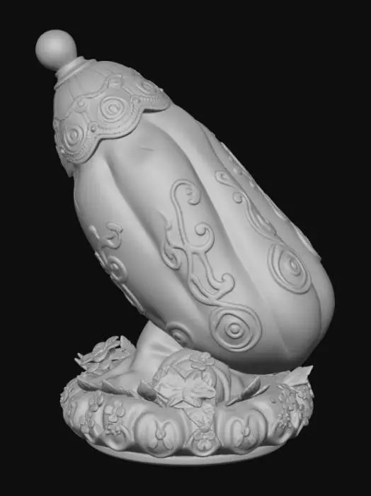 3D model for High detail, extravagant, tabletop pickle decoration, with extravagant pickle base and backdrop.