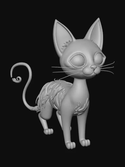 3D model for Abstract, a cat made out of scribbles