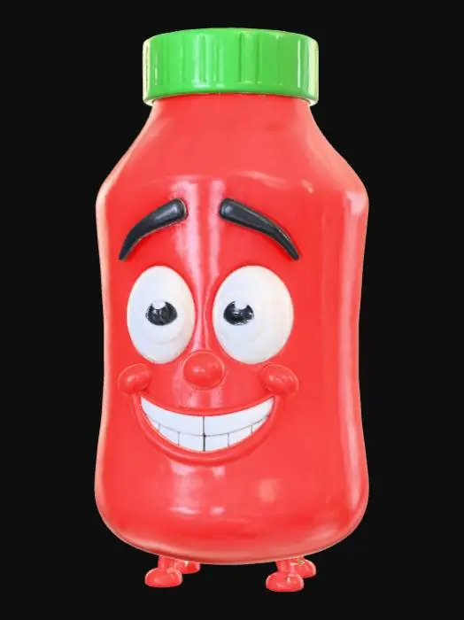 3D model for Difficulties cartoon ketchup