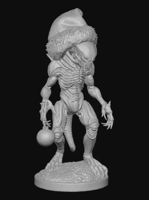 3D model for High detailed, Xenomorphic, Christmas, Tabletop Decoration.