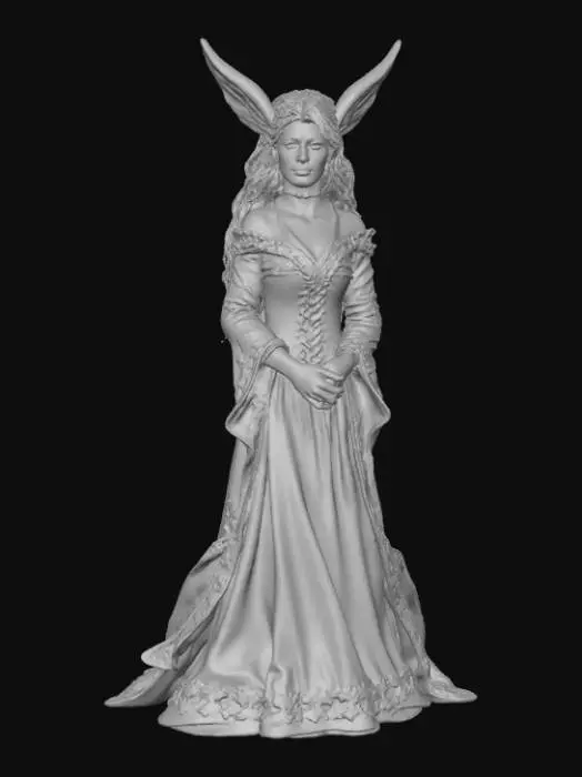 3D model for High detail, fantasy, Fey Creature, wearing high detailed, christmas clothes, standing on high detailed winter style base, #Christmas2025#