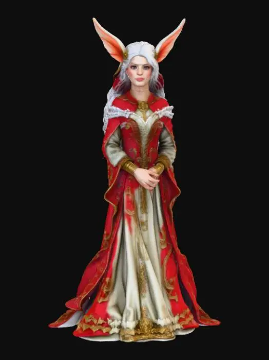 3D model for High detail, fantasy, Fey Creature, wearing high detailed, christmas clothes, standing on high detailed winter style base, #Christmas2025#