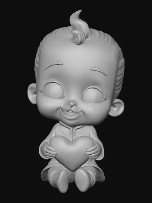 3D model for Smooth, low detail, Chibi Valentines sitting, smooth detail