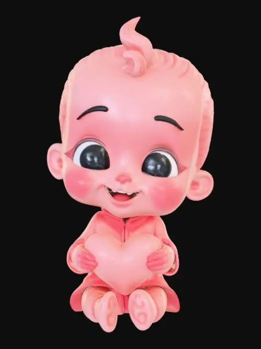 3D model for Smooth, low detail, Chibi Valentines sitting, smooth detail