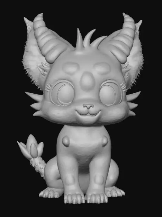 3D model for Smooth detail, Chuckles, the fierce but cute chibi monster.