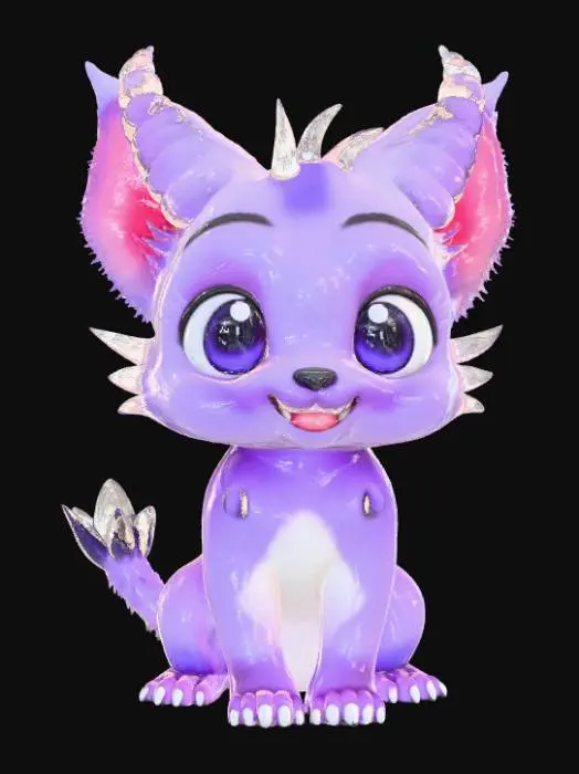 3D model for Smooth detail, Chuckles, the fierce but cute chibi monster.