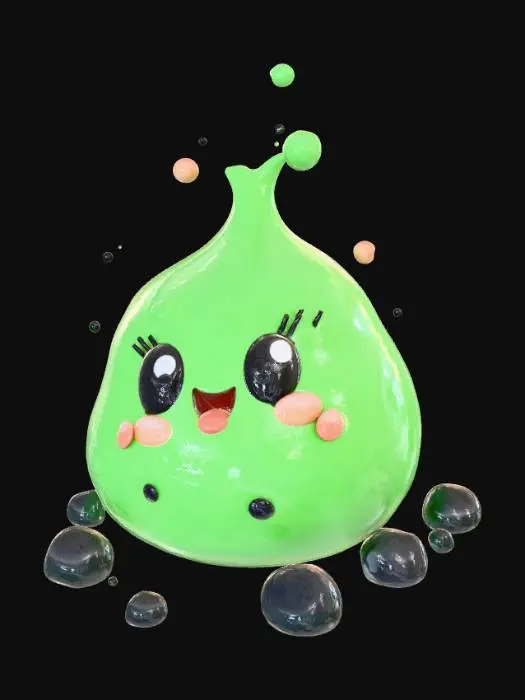 3D model for Round kawaii slime