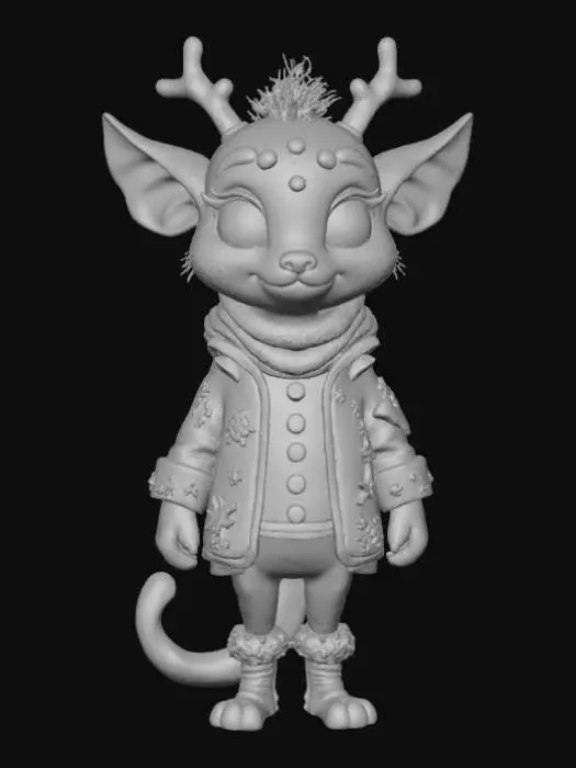 3D model for High detail, Fantasy, Fey Creature, wearing high detail christmas clothes, standing on high detailed base, in action pose, #Christmas2025#