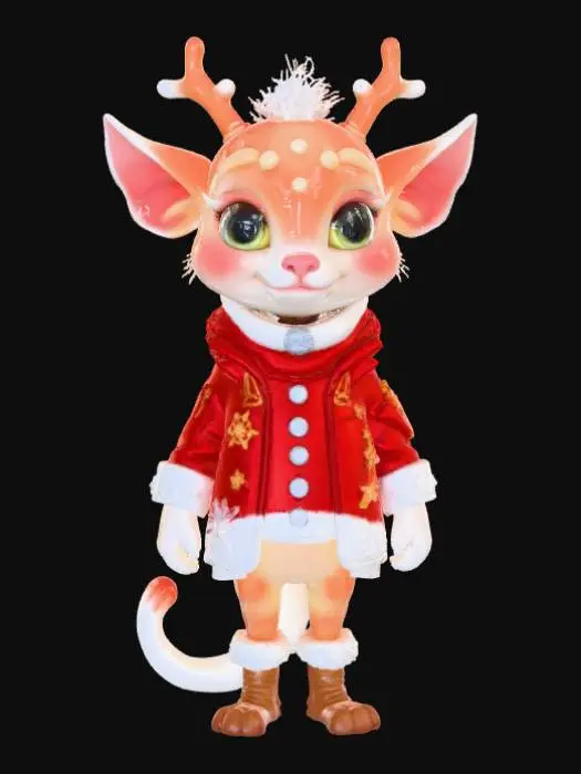3D model for High detail, Fantasy, Fey Creature, wearing high detail christmas clothes, standing on high detailed base, in action pose, #Christmas2025#