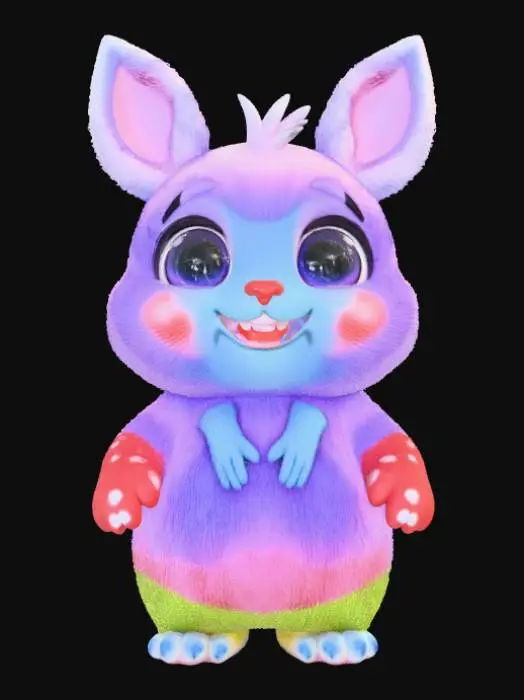 3D model for High Detailed, Fantasy, Boop creature, standing on a landscape base.