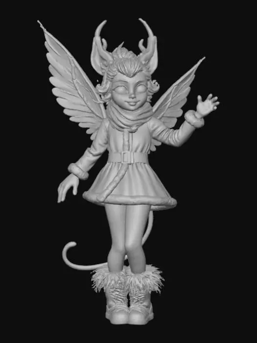 3D model for High detail, Fantasy, Fey Creature, wearing high detail christmas clothes, standing on high detailed base, in action pose, #Christmas2025#