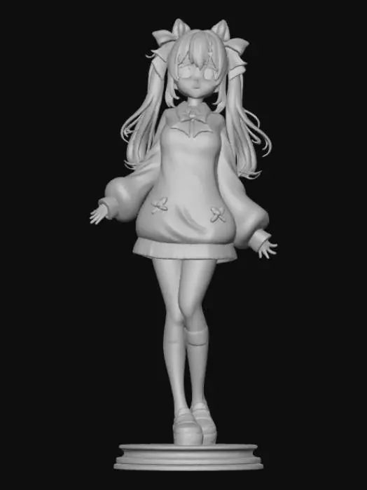 3D model for High detail, anime female, wearing only christmas bows and ribbon, no other clothing, only bows and ribbon, standing on high detail, wooden stand, #Christmas2025#