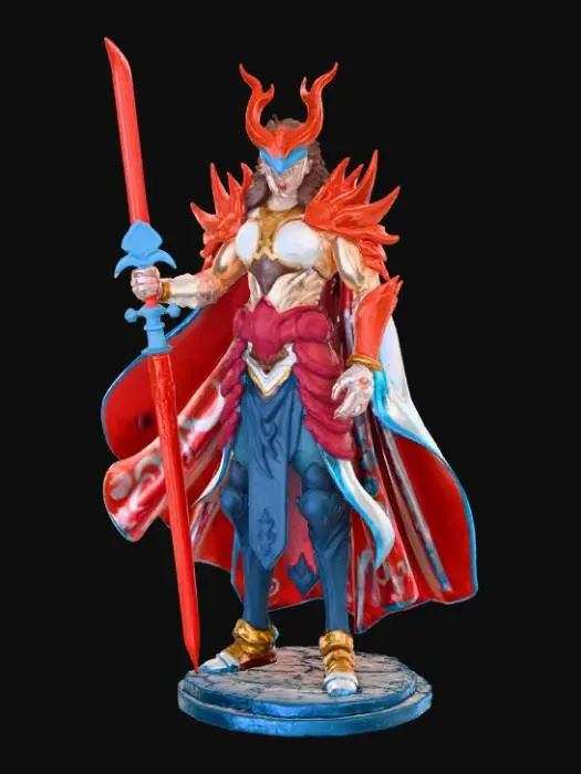 3D model for High detail, legendary, anime, extravagant, wall art decoration.