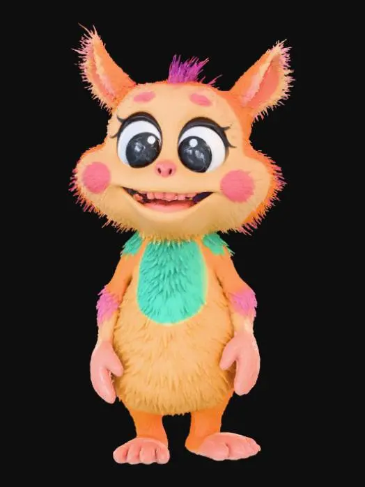 3D model for High Detailed, Fantasy, Boop creature, standing on a landscape base.