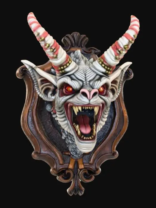 3D model for High detail, wall decor, Mounted monster head