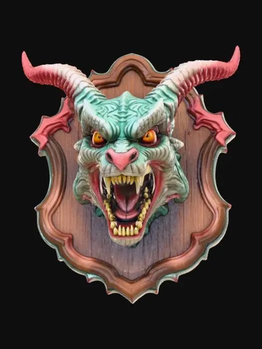 3D model for High detail, wall decor, Mounted monster head