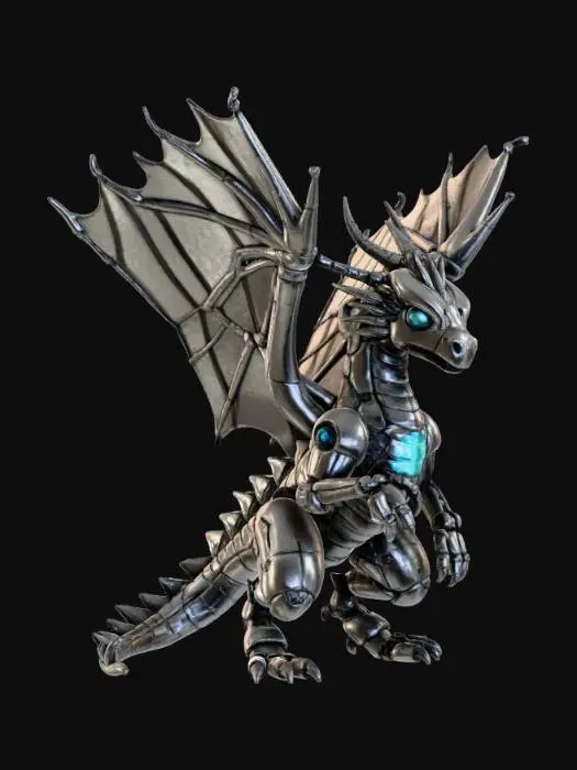3D model for High detail, Anime, mecha dragon