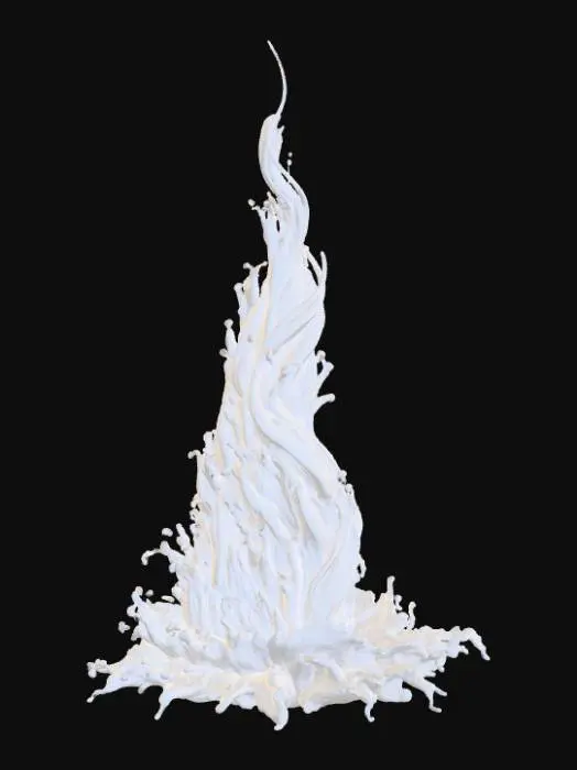 3D model for High detail, abstract spire, designed like a magical flow, spewing out of the base.