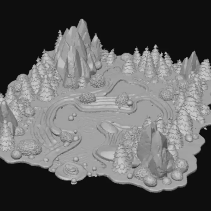 3D model for High detail, gameboard, with embossed features.