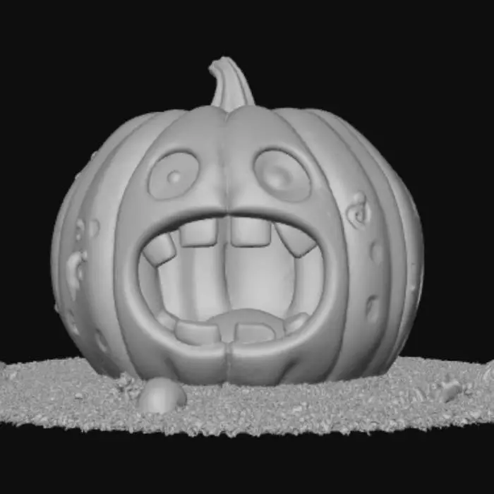 3D model for Low detail, flat, rug, with embossed, cartoon, monster face, #Halloween2025#